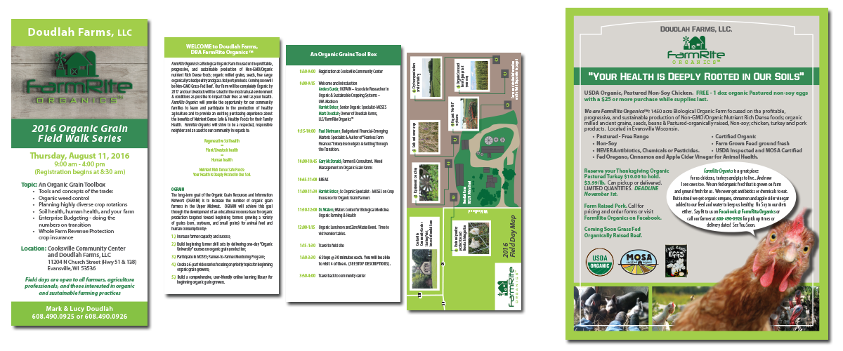 Brochure and poster for FarmRite Organics
