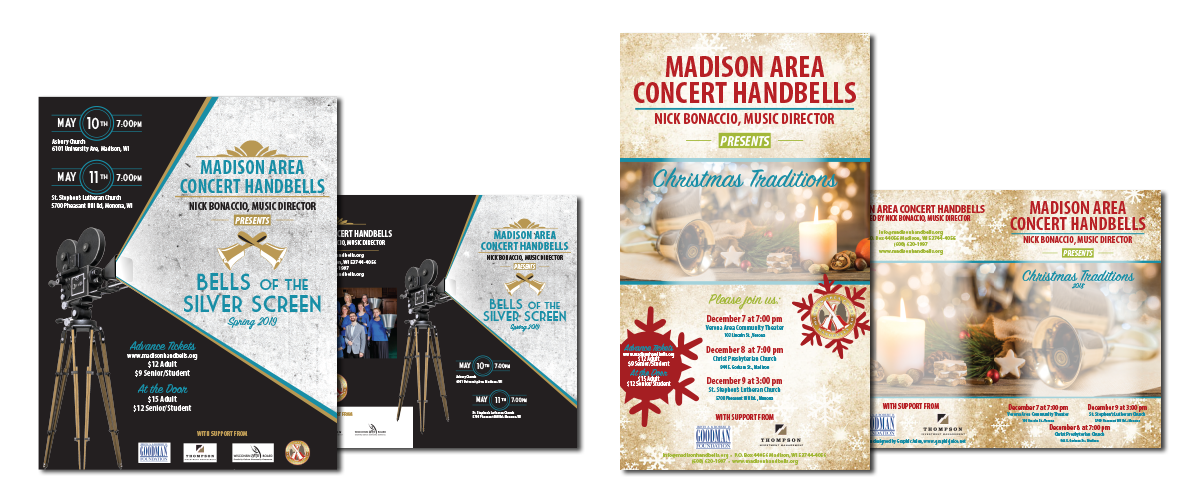 Two posters of events for Madison Area Concert Handbells